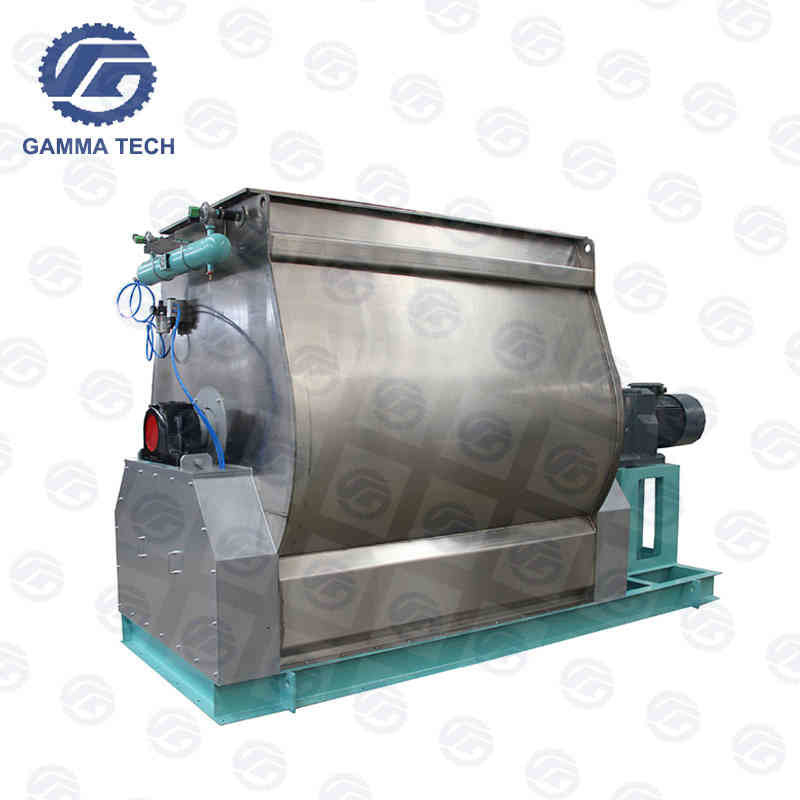 Evenly Double Shaft Paddle Mixer 37kw Fish Feed Mixer Machine
